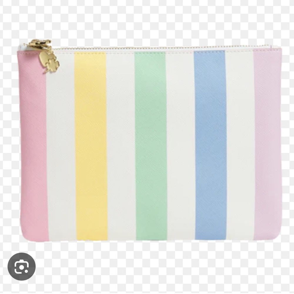 NWT Stoney Clover Lane Rainbow Stripe Flat Pouch